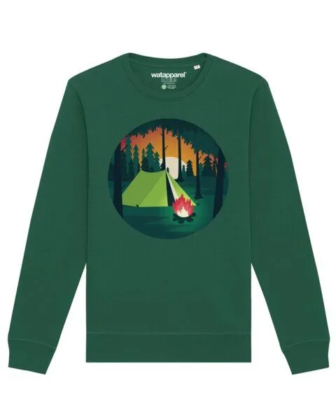 watapparel watapparel Sweatshirt Unisex Zelten, Bottle green, – Produktbild 1 von 4