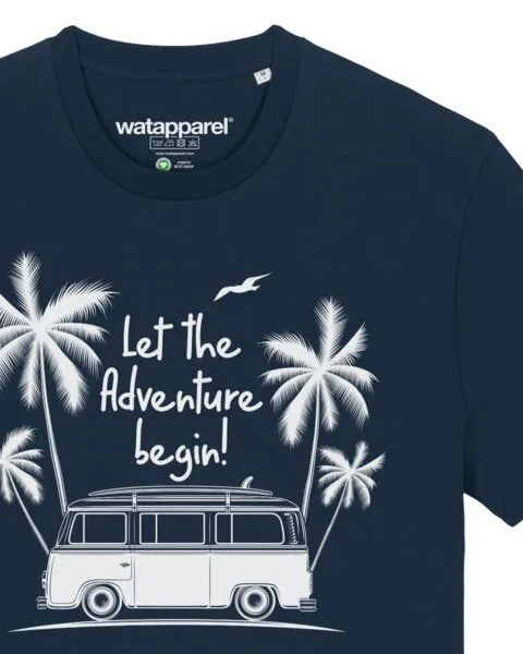 watapparel watapparel T-Shirt Unisex Let the adventure begin, French navy, – Produktbild 3 von 4