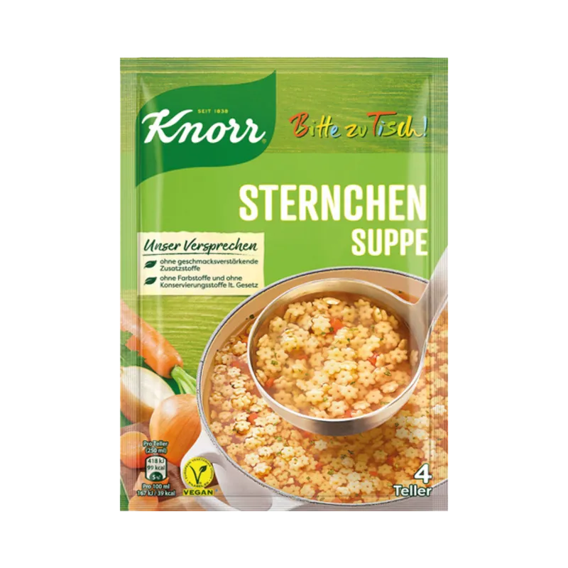 Knorr Knorr Bitte zu Tisch! Sternchensuppe, vegan, 4 Teller, 112g – Produktbild 1 von 1