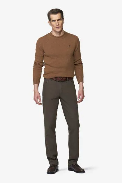 Meyer Meyer Chino in Mikro Struktur, Beige (stein), – Produktbild 2 von 4