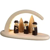 Seiffener Volkskunst Seiffener Volkskunst eG Moderner kleiner Schibbogen Weihnachtssänger natur Lichterbogen mit LED Beleuchtung – Produktbild 1 von 2