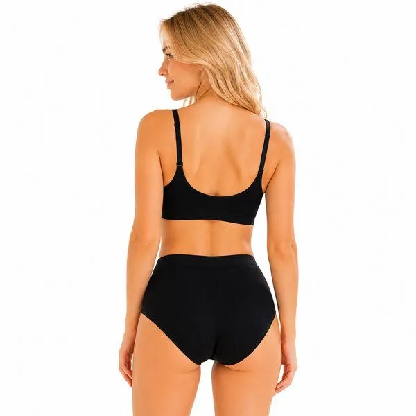 Bruno Barella Bruno Barella GOTS® Zertifizierter Maxi Slip Damen Schwarz aus Bio-Baumwolle – Produktbild 2 von 3