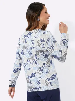 Witt Langarmshirt ecru-rauchblau-bedruckt – Produktbild 1 von 1