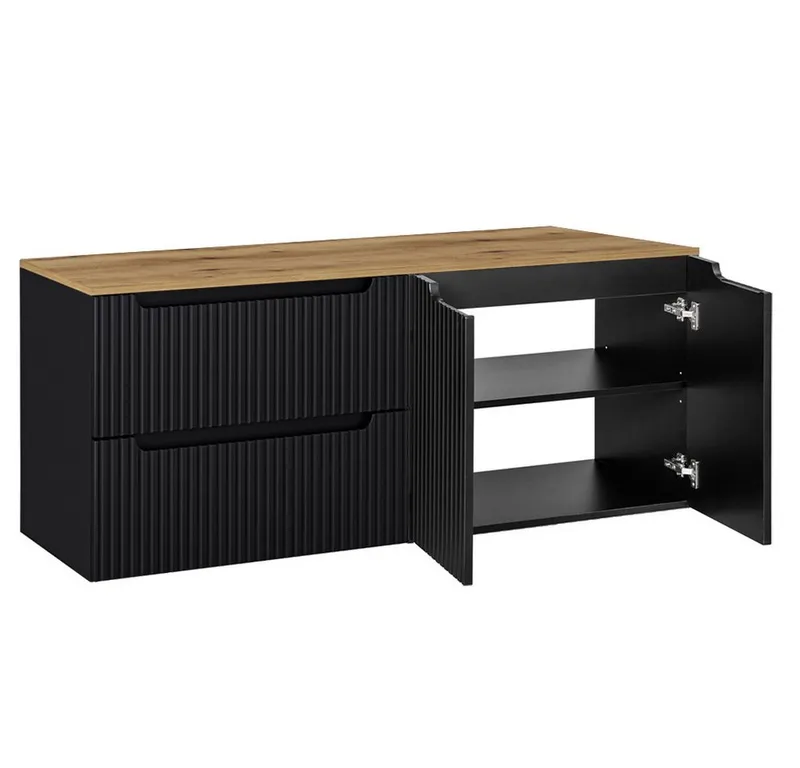 Lomadox Waschtischplatte NEWPORT-56-OAK, 160cm, in Eiche, Braun, – Produktbild 5 von 5