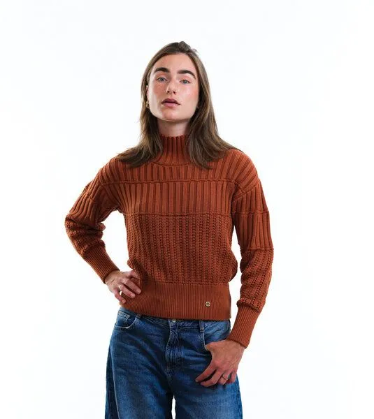 Gary Mash GARY MASH Kurzer Strickpulli May aus Biobaumwolle, Braun, – Produktbild 1 von 4