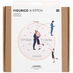 Rico Design Rico Design Figurico Stickpackung Lovebirds 20cm – Produktbild 1 von 1