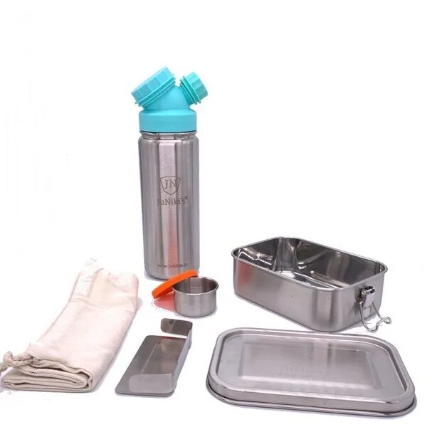 JN JuNiki's JN JuNiki's JuNiki´s® Lunchbox + Trinkflasche isoliert 550ml 8 Farben, Türkis, – Produktbild 1 von 3