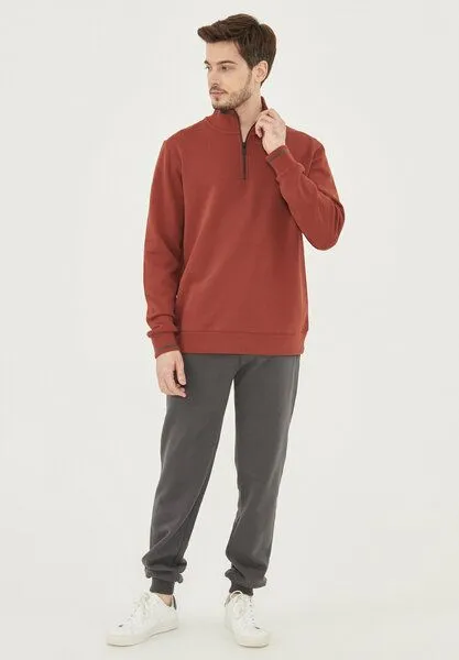 ORGANICATION ORGANICATION Sweatshirt aus Bio-Baumwolle mit Stehkragen, Ginger, – Produktbild 2 von 4