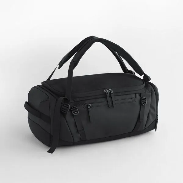 Quadra Quadra Zürich 35 Litre Hybrid Holdall Recycling Material mit matter PU - Beschichtung Tasche und Rucksack Backpack, Schwarz, – Produktbild 1 von 3