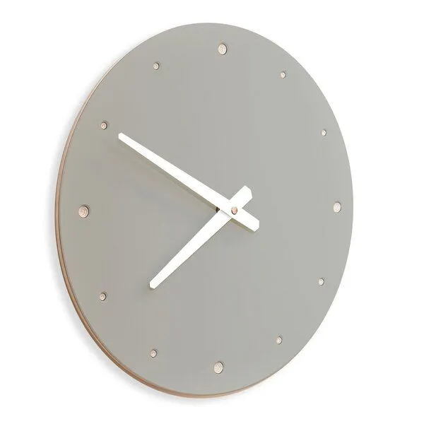 klotzaufklotz klotzaufklotz Wanduhr Linoleum, Hellgrau, – Produktbild 2 von 4