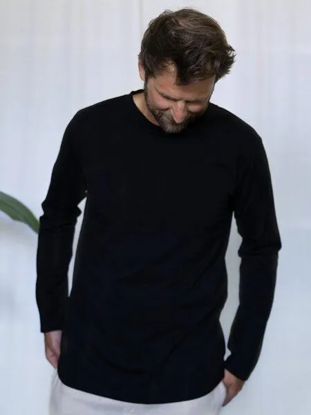 FUXBAU FUXBAU Männer Basic Langarmshirt, Schwarz, – Produktbild 4 von 4
