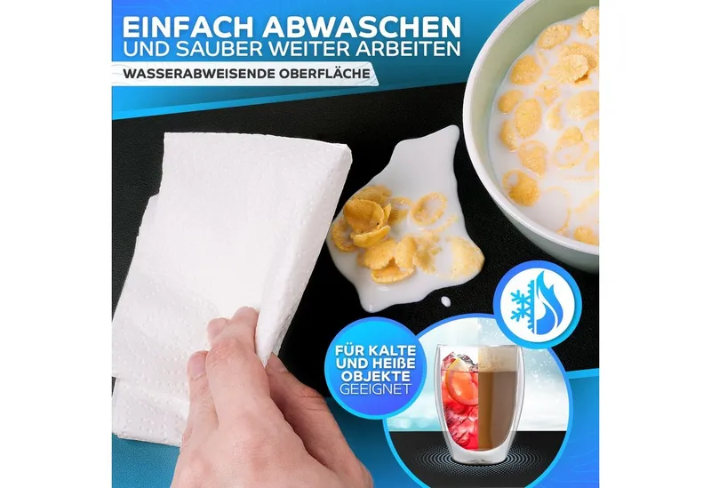 MAXLVL Gaming Mauspad Schreibtischunterlage - Mauspad mit Vernähte Kanten - abwaschbar (in 80x40 cm / 60x35 cm, Schreibtisch Unterlage für Büro), Tischunterlage Schreibtisch aus PU-Leder, Schwarz, – Produktbild 4 von 5