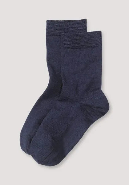 hessnatur hessnatur Damen Merino-Socke im 2er-Pack aus Bio-Merinowolle mit Bio-Baumwolle, Marine, – Produktbild 1 von 2