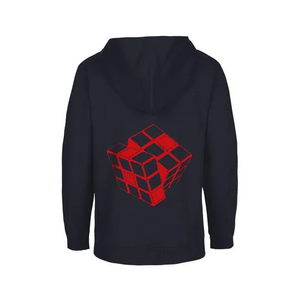 HANDGEDRUCKT HANDGEDRUCKT Unisex Kinder Zip Up Hoody "Rubi", Navy, – Produktbild 1 von 3