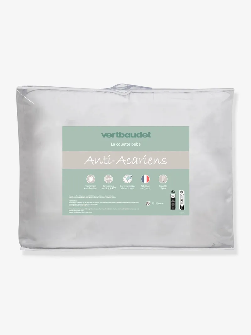 Vertbaudet Baby Sommerbettdecke Mikrofaser-Bezug mit Milbenschutz TOG 3, Weiß, – Produktbild 2 von 3