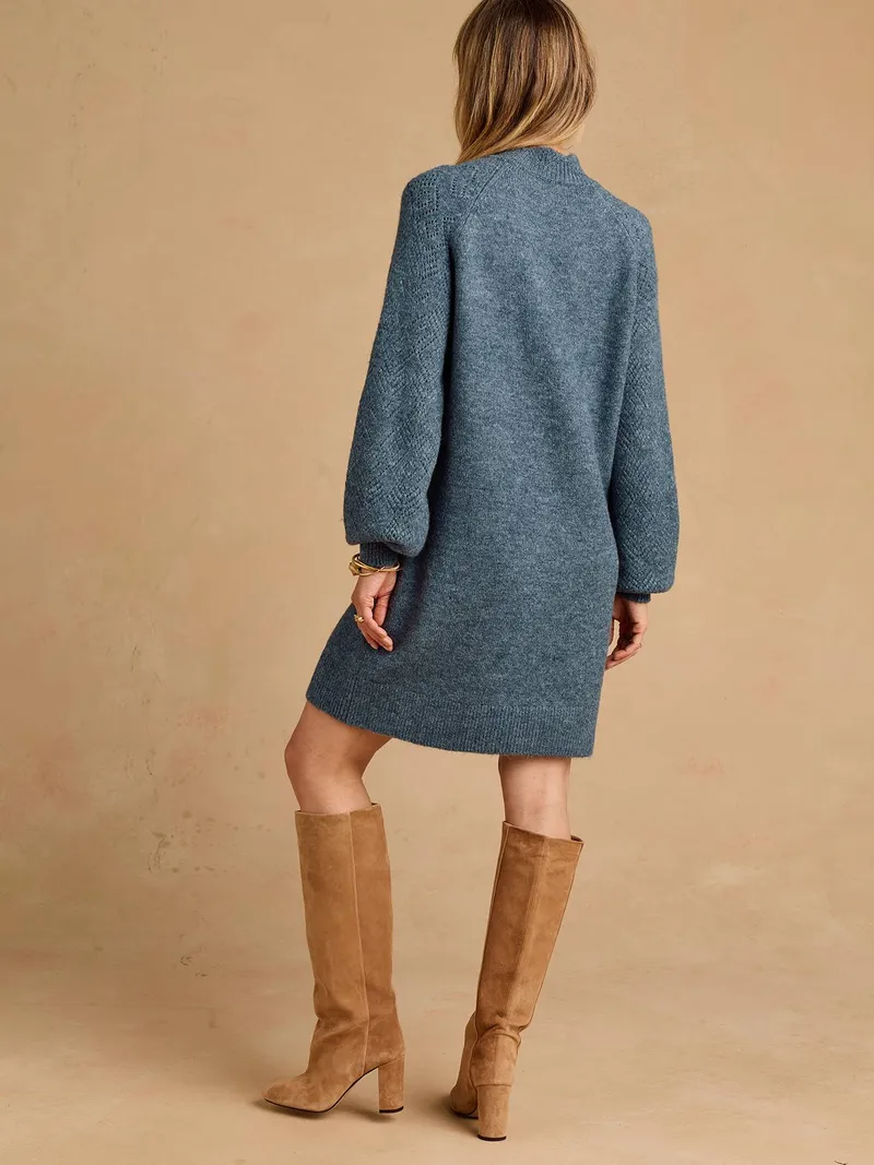 Envie De Fraise Strickkleid mit verdeckten Stillöffnungen, Graublau, – Produktbild 4 von 4