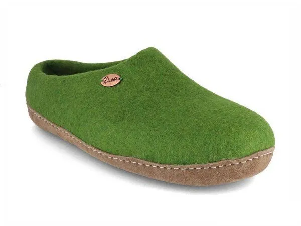 WoolFit WoolFit Barfuß-Hausschuhe „Footprint“ hand-gefilzt, extra weich & flexibel, Grün, – Produktbild 1 von 4