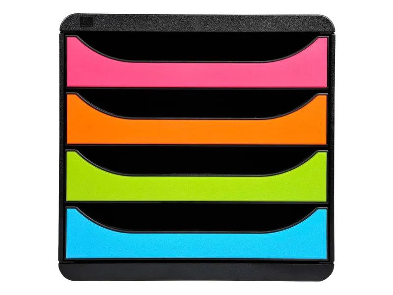 Exacompta Exacompta Schubladenbox "Iderama", DIN A4+, 4 Schubladen offen, regenbogen – Produktbild 2 von 3