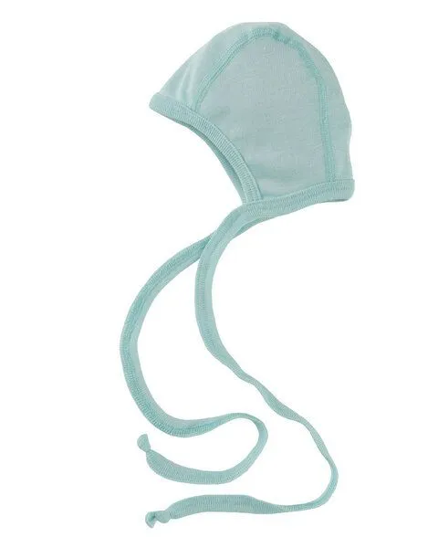 Engel Engel Natur Schurwolle/Seide Baby-Häubchen Uni, Hellgrau-melange, – Produktbild 3 von 4