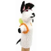 El Puente El Puente Gestrickte Fingerpuppe "Hase mit Rucksack" | Fair Trade & Handmade aus Peru – Produktbild 1 von 1