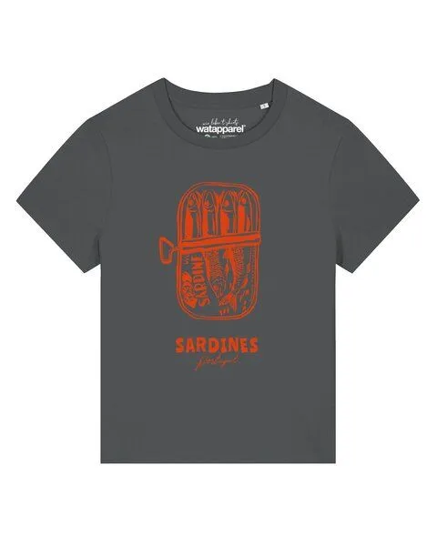 watapparel watapparel T-Shirt Frauen Sardines Portugal, Anthracite, – Produktbild 1 von 2