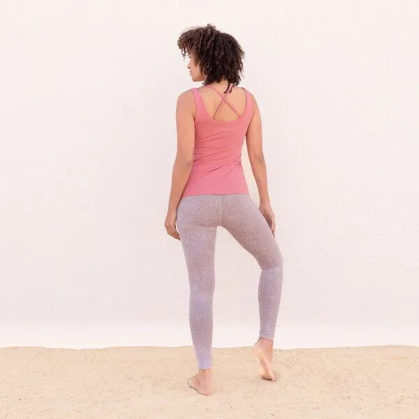 Jaya Jaya GAYATRI - Damen - Top für Yoga, Dance und Everyday mit Cache-Coeur vorne aus GOTS-zertifizierter Biobaumwolle, Decorose/rose, – Produktbild 3 von 3