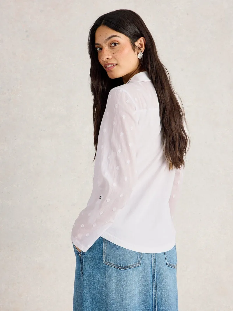 White Stuff Bluse Annie aus Material-Mix - 52, Blasses elfenbein, – Produktbild 4 von 4