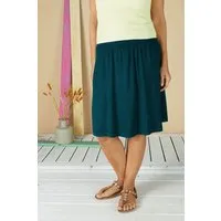 La Gitana La Gitana Luftiger, schwingender Sommerrock „Aurelie“ aus Bio Tencel, knielang., Petrol (blau/grün), – Produktbild 1 von 1