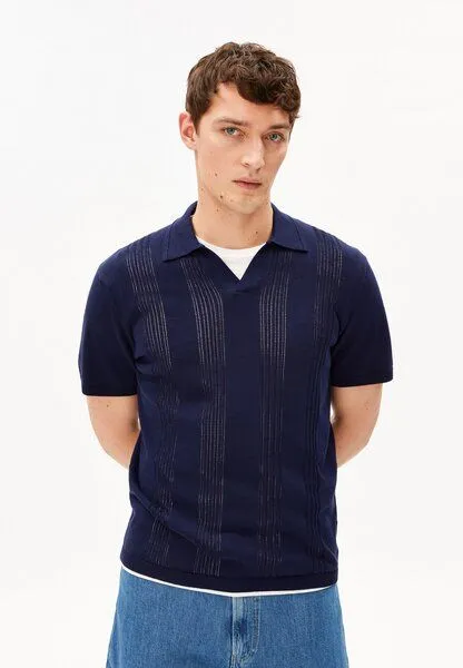 ARMEDANGELS ARMEDANGELS COTTON KNIT Herren Poloshirt aus 100% Bio-Baumwolle, Tinted navy, – Produktbild 1 von 4