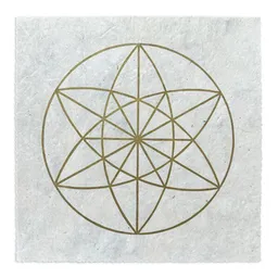Veskor Cassiopeia Veskor Cassiopeia VEKTOR EQUILIBRIUM II Heilige Geometrie Linoldruck | 22 × 22 cm | Gold auf Naturweiß – Produktbild 1 von 1