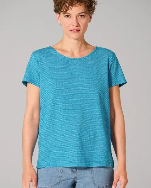 HempAge HempAge sommerliches Ringel-T-Shirt aus 55% Hanf, 45% Biobaumwolle, Azure (blau), – Produktbild 2 von 4