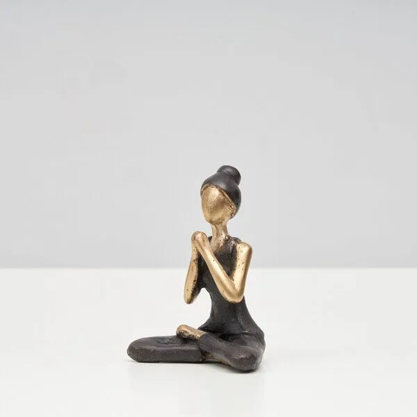 Moogoo Creative Africa Moogoo Creative Africa Bronze-Skulptur Yoga "Danielle" | by Hamidou | Unikate, Grey, – Produktbild 2 von 4