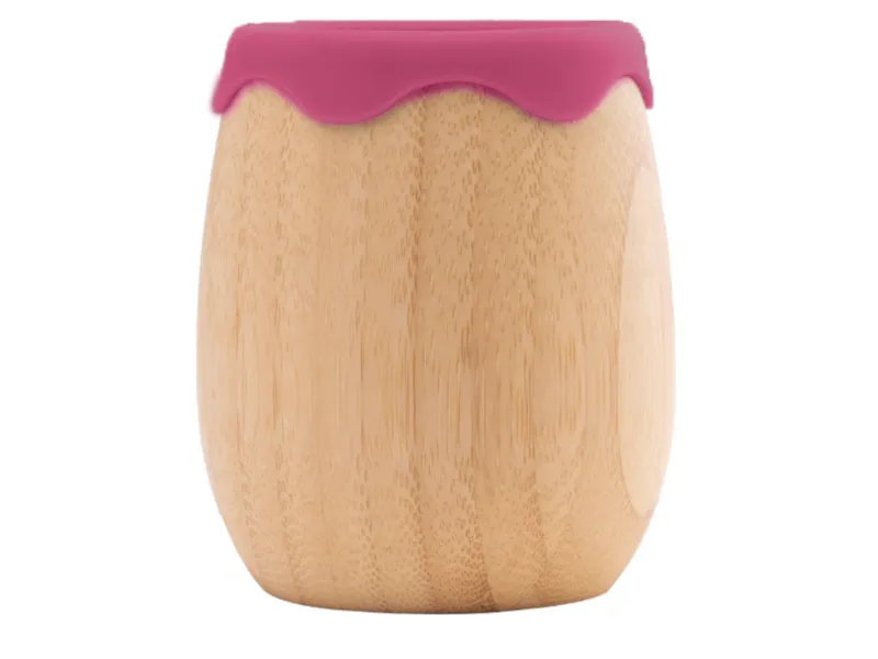 Bambuskind Bambuskind Kindergeschirr Becher, aus Bambus Maße 9 x 6 cm, Natur, lila, – Produktbild 2 von 2