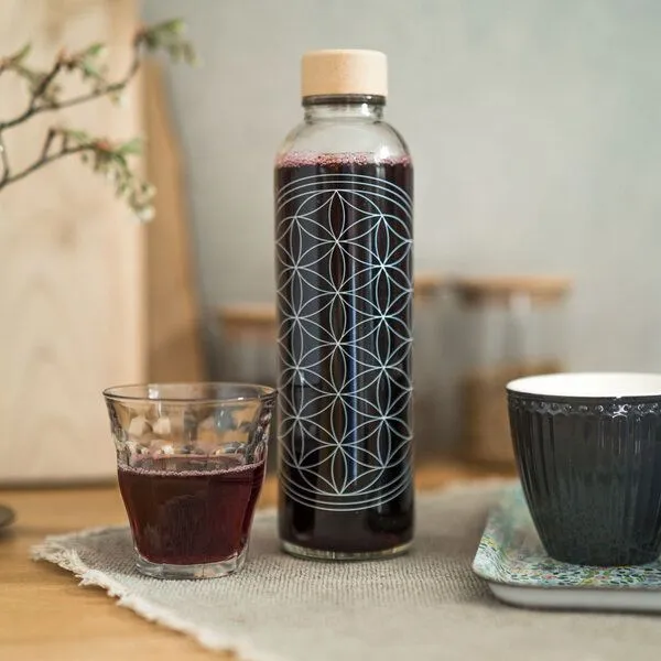 Carry Bottles Carry Bottles Glastrinkflasche 0.7l, Flower of life, – Produktbild 4 von 4