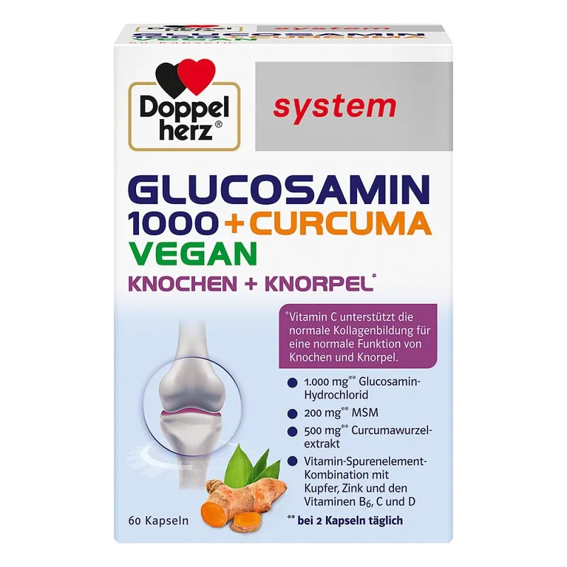 Doppelherz Doppelherz Glucosamin 1000+curcuma Vegan Syst.kps. – Produktbild 1 von 1