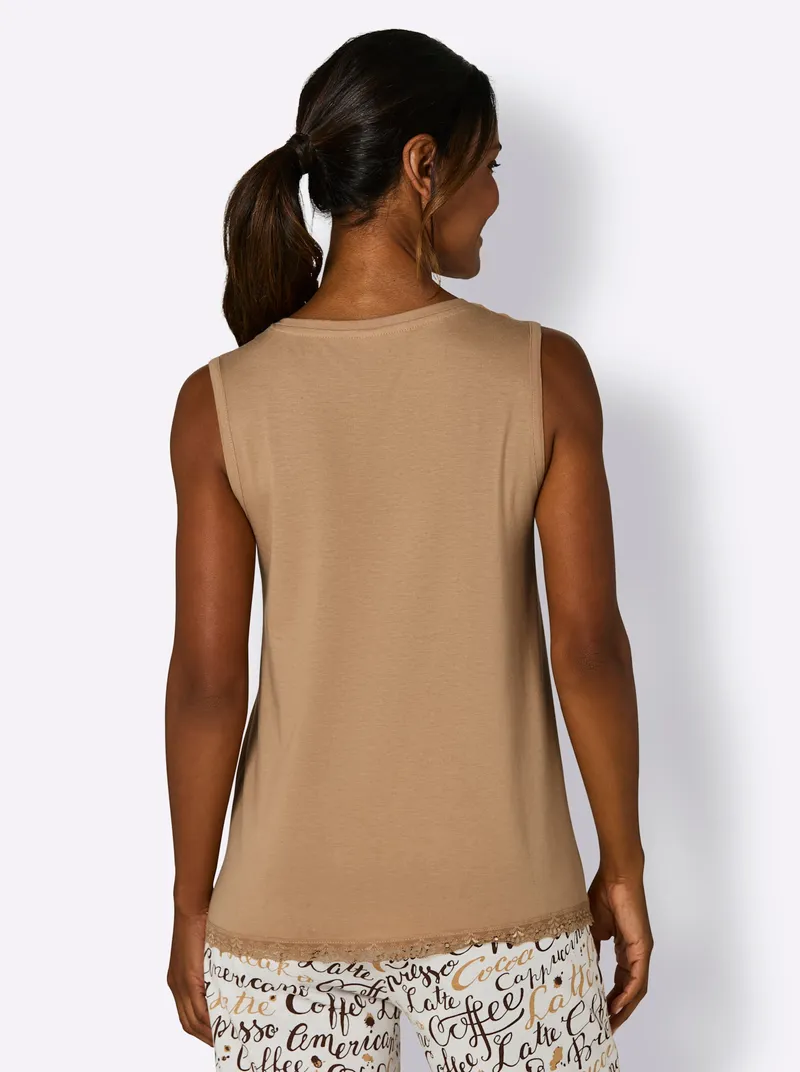 wäschepur Schlafanzug-Shirt camel, Camel, – Produktbild 1 von 2