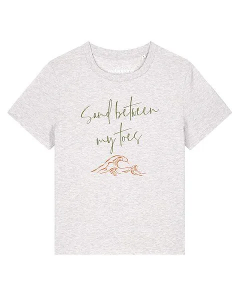watapparel watapparel T-Shirt Frauen Sand between my toes, Cool heather grey, – Produktbild 1 von 2