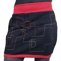 liebewicht Sweatrock Ballonrock Unikat liebewicht mit bunten Stickereien 3 Längen nach Wahl, Schwarz/rot, – Produktbild 1 von 1