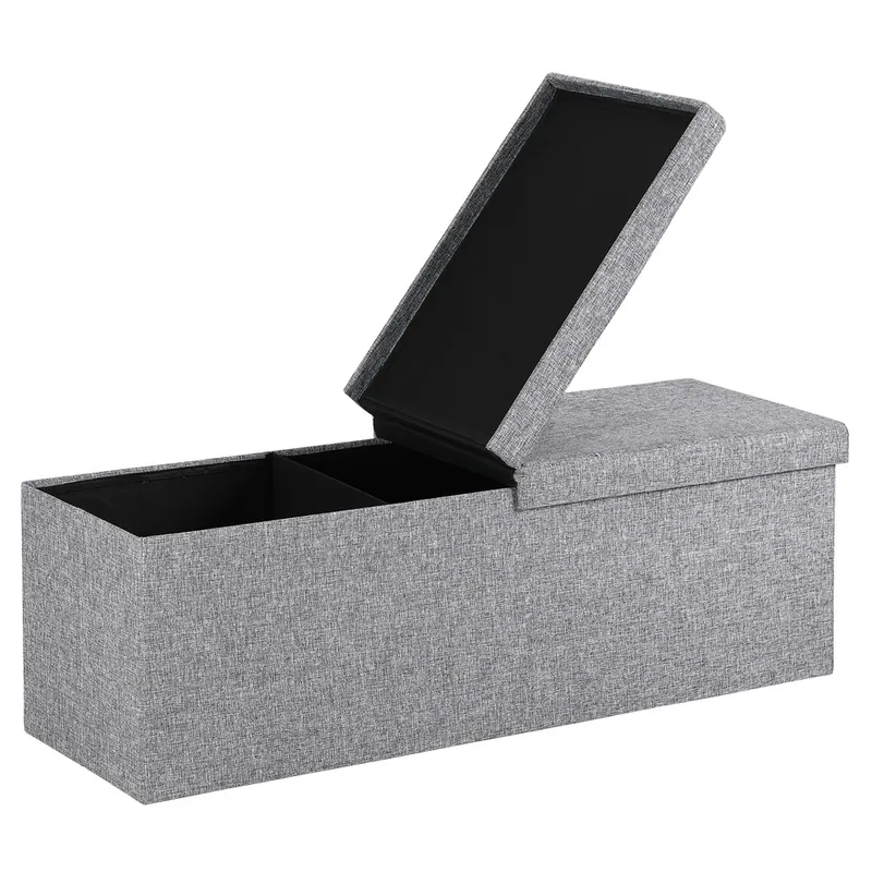 Casaria® Casaria Casaria Sitzbank Hellgrau 115x38x38cm mit Klappdeckel – Produktbild 1 von 1