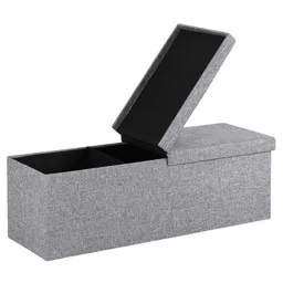 Casaria® Casaria Casaria Sitzbank Hellgrau 115x38x38cm mit Klappdeckel – Produktbild 1 von 1