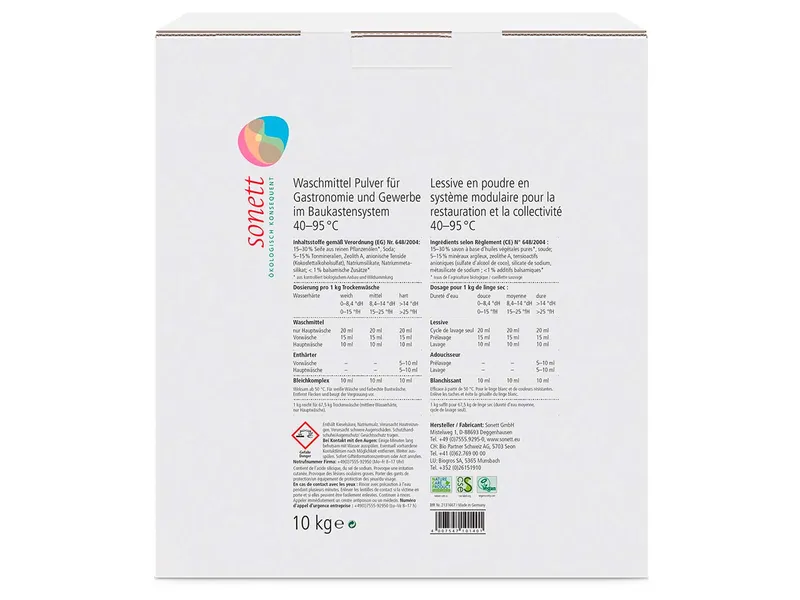Sonett Sonett Waschmittelpulver im Großgebinde, 10 kg – Produktbild 1 von 1