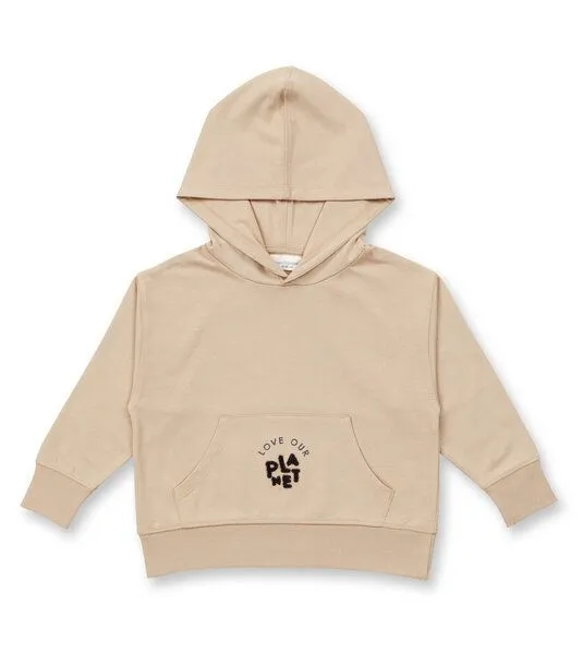 Sense Organics & friends in cooperation with GARY MASH Sense Organics & friends in cooperation with GARY MASH Kinder Hoodie mit Statement Print aus Biobaumwolle, Sand (braun), – Produktbild 2 von 2