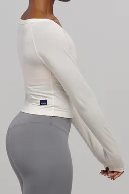 SEAAV SEAAV Damen vegan Top Boatneck Satin Leinen Weiß – Produktbild 1 von 1