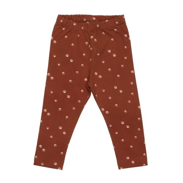Walkiddy Bio Paw-Leggings von Walkiddy - Kindermode mit Pfoten-Print, GOTS-zertifizierte Bio-Baumwolle, allergikerfreundlich, fair und nachhaltig produziert, Braun, – Produktbild 1 von 2