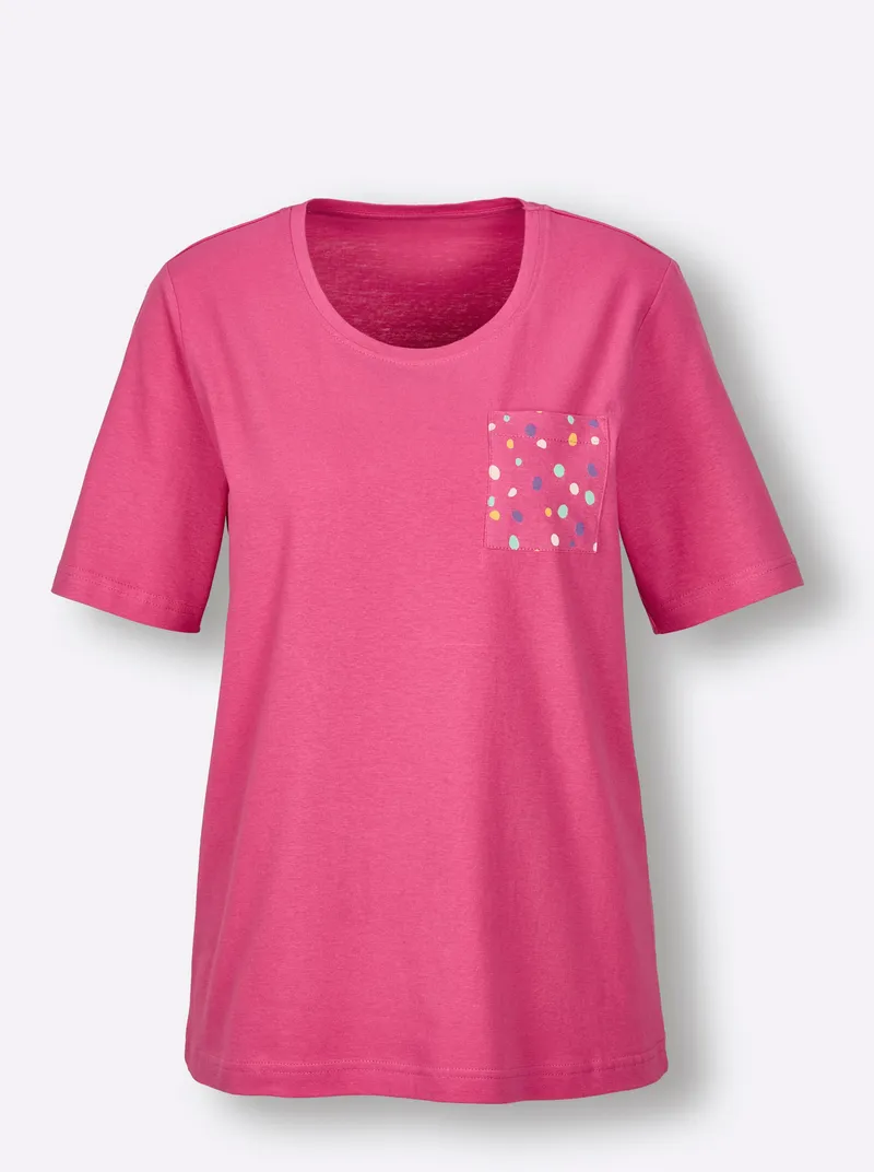 wäschepur Schlafanzug-Shirt fuchsia, Fuchsia, – Produktbild 1 von 2