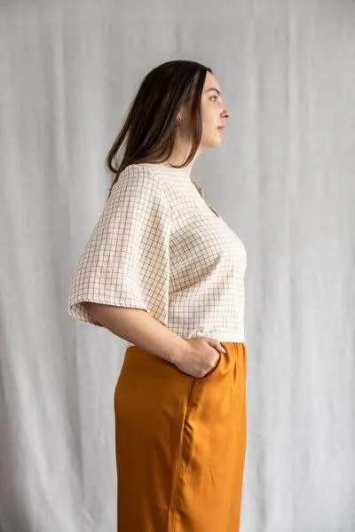 Jyoti - Fair Works Jyoti - Fair Works Baumwoll Bluse Vasanta, Karo, – Produktbild 4 von 4