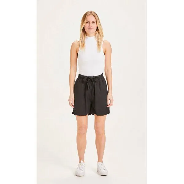 KnowledgeCotton Apparel KnowledgeCotton Apparel Paperbag Shorts TULIP aus Tencel, Schwarz (black jet), – Produktbild 1 von 3