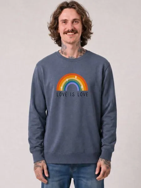 watapparel watapparel Sweatshirt Unisex Love is Love, Blue grey, – Produktbild 2 von 2