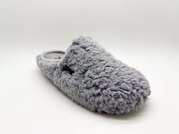 thies Hausschuh "thies ® Rec Fluffy Slipper" aus rec. PES, Grey (grau), – Produktbild 3 von 4