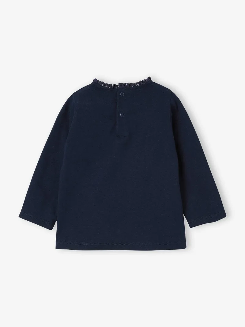 Vertbaudet Baby Shirt mit Herz & Leo-Print, Marine, – Produktbild 4 von 4